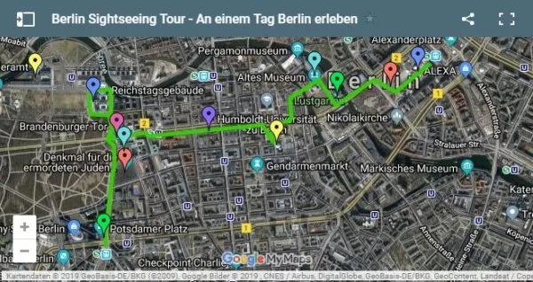 Google Maps Karte Berlin Sightseeing Tour