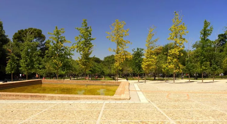 Panorama im Süden des Retiro Park in Madrid