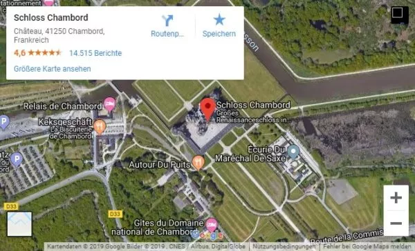 Google Maps Karte Schloss Chambord