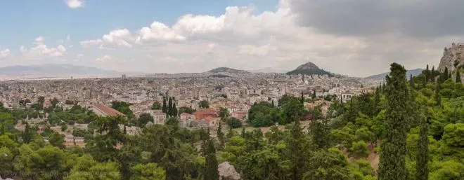 Foto: Blick auf Athen vom Marshügel auf der Akropolis