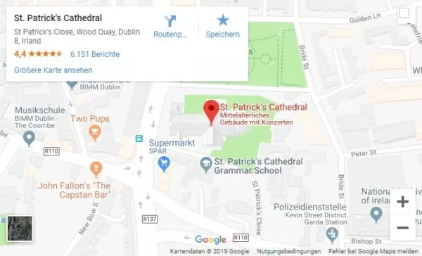 Google Maps Karte St. Patrick's Cathedral