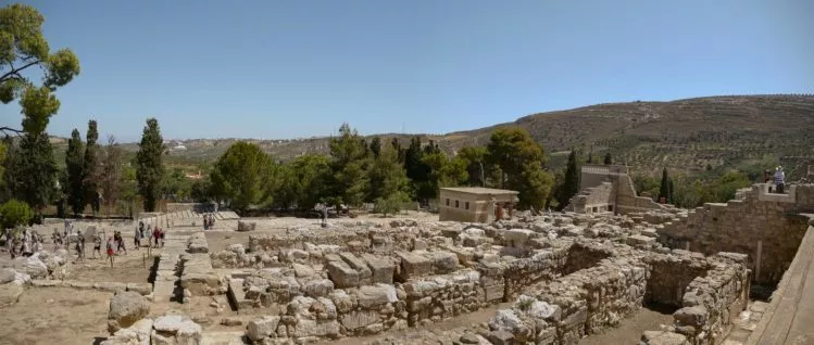 Blick auf die Überreste von Knossos