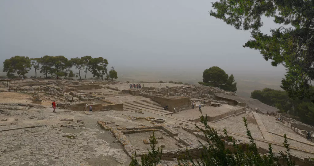 Panorama der Ausgrabungsstätte vom Palast von Festos