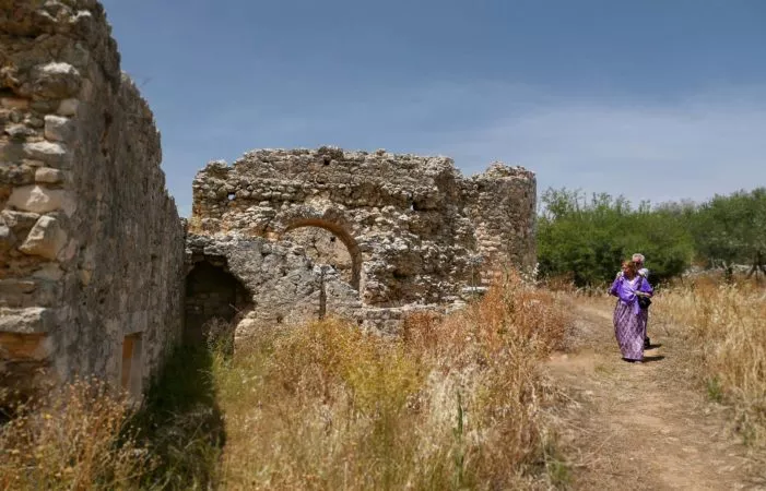 Außenmauern eines römischen Bades