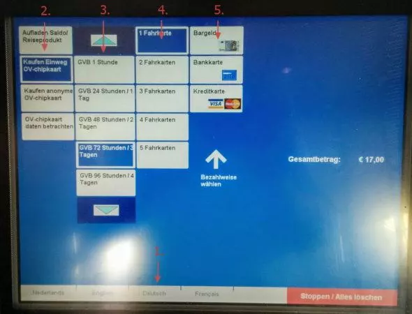 Fahrkartenautomat in Amsterdam