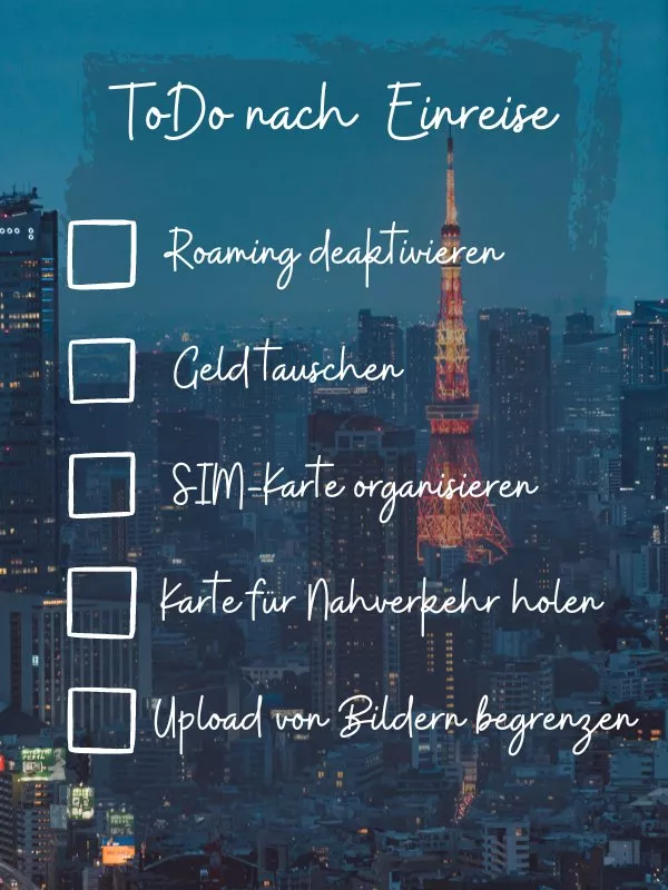 Checkliste Einreise Japan