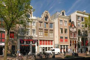 Straße mit Bordellen in Amsterdam