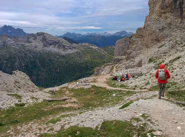 Beginn des Abstiegs am Via Ferrata degli Alpini