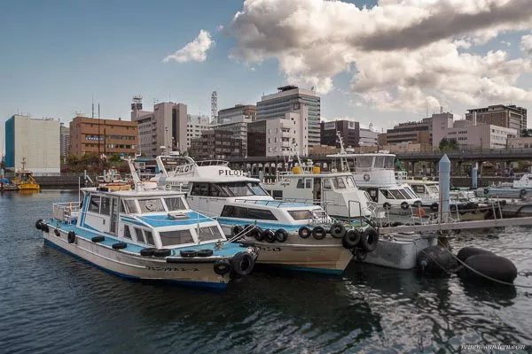 Bild: Hafen mit Booten in Yokohama