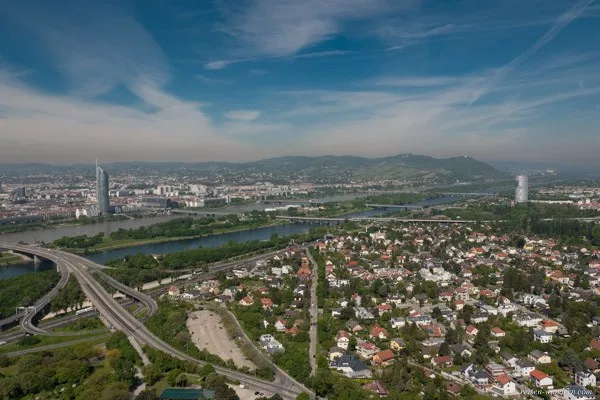 Blick vom Donauturm in den Norden von Wien