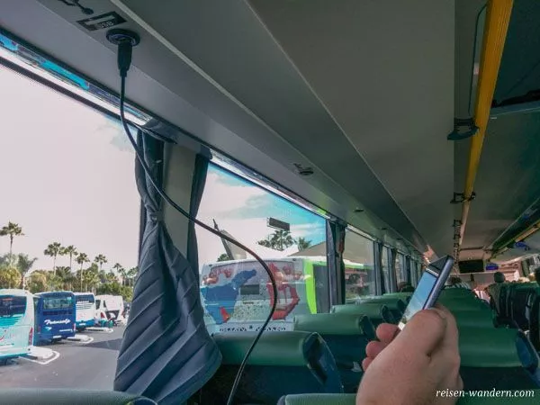 USB Ladestation im Bus auf Teneriffa