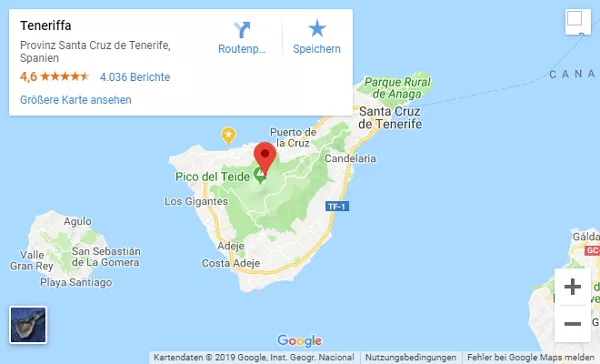 Google Maps Karte Teneriffa