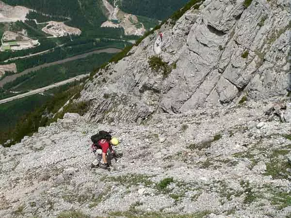 Aufstieg am Klettersteig Hochkogel bei Werfen