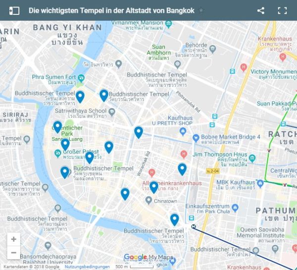 Google Maps Karte Bangkok Altstadt