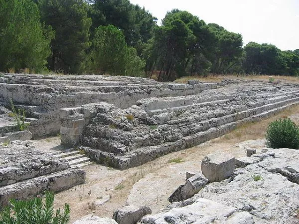 Überreste des Altar of Hiero II in Syrakus