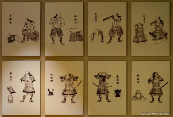 Anleitung zum Anlegen einer Samurairüstung im Samurai Museum in Tokio