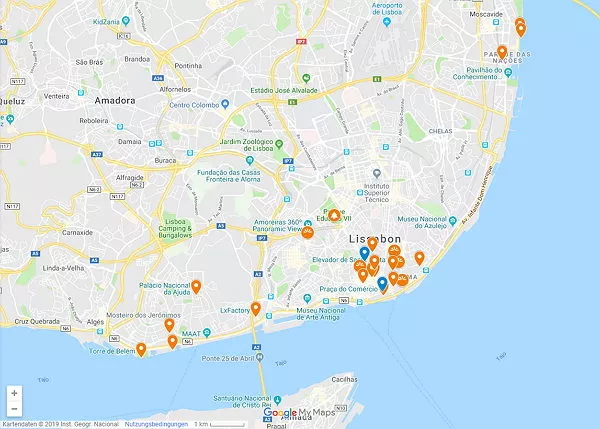 Google Maps Karte von Lissabon