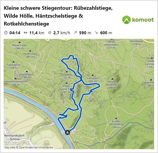 Stiegentour Rübezahlstiege, Wilde Hölle, Häntzschelstiege & Rotkehlchenstiege