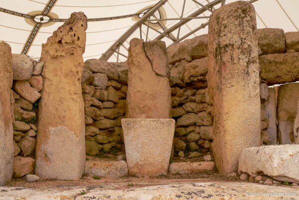 Megalithen im Hagar Qim Tempel auf Malta