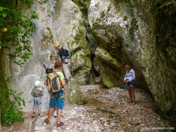 Einstieg des Klettersteig Sentiero attrezzato Rio Sallagoni