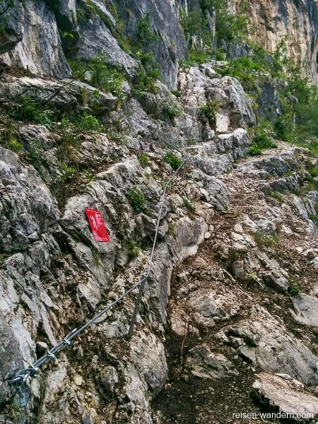 Einstieg zum Klettersteig Sentiero attrezzato del Colodri