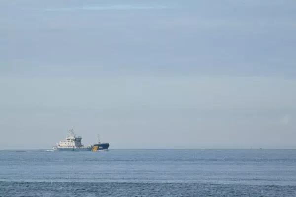 Ein Schiff zwischen Schweden und Dänemark